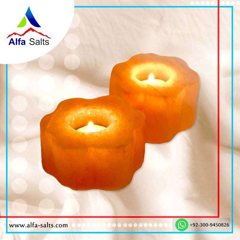 Alfa salt candle holder