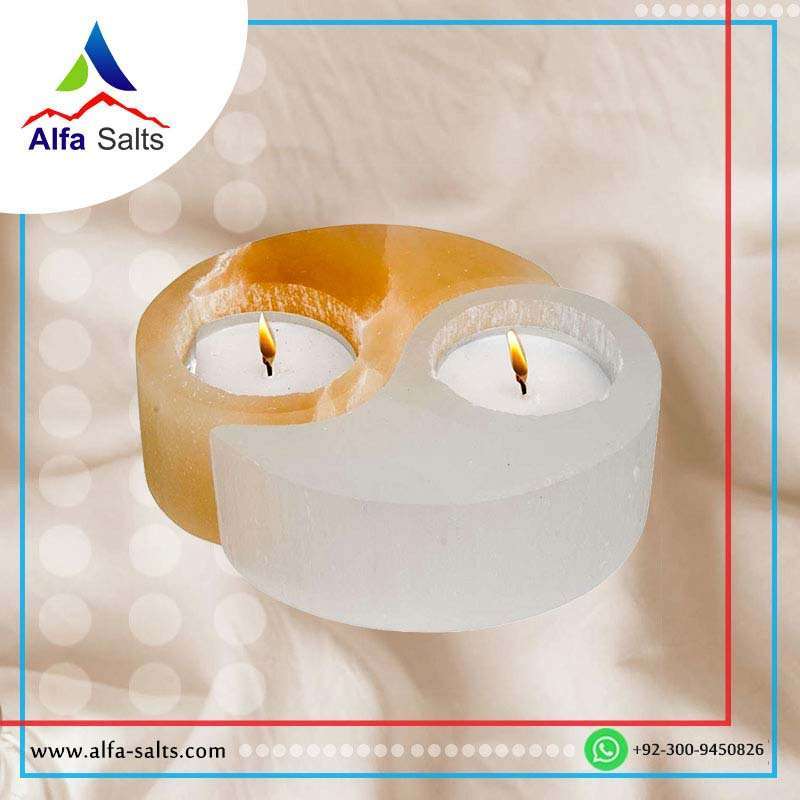 Alfa salt candle holder